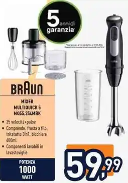 Unieuro Braun MIXER MULTIQUICK 5 M055.254MBK offerta