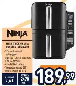 Unieuro Ninja FRIGGITRICE AD ARIA DOUBLE STACK SL300 offerta