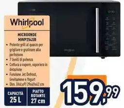 Unieuro Whirlpool MICROONDE MWP254SB offerta