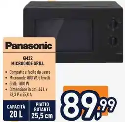 Unieuro Panasonic GM22 MICROONDE GRILL offerta