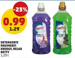PENNY Detergente pavimenti energy, relax NETTY offerta