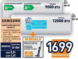 Unieuro Samsung CLIMATIZZATORE DUALSPLIT COMFORT S2 offerta