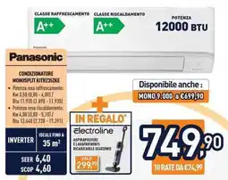 Unieuro Panasonic CONDIZIONATORE MONOSPLIT KITRZ35ZKE offerta