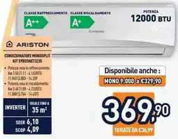 Unieuro Ariston CONDIZIONATORE MONOSPLIT KIT SYROSNET3235 offerta