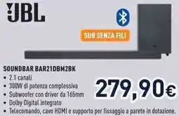 Unieuro JBL SOUNDBAR BAR21DBM2BK offerta