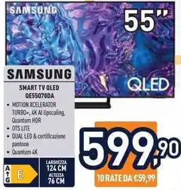 Unieuro Samsung SMART TV QLED QE55Q70DA offerta
