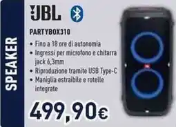 Unieuro JBL PARTYBOX310 offerta