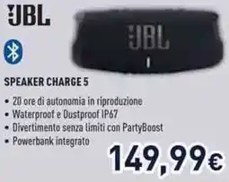 Unieuro JBL SPEAKER CHARGE 5 offerta