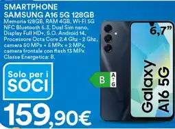 Ipercoop SMARTPHONE SAMSUNG A16 5G 128GB offerta