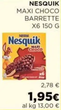 Coop Sardegna Nesquik maxi choco barrette offerta