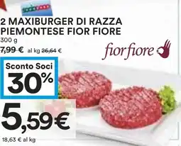 Coop 2 maxiburger di razza piemontese FIOR FIORE offerta