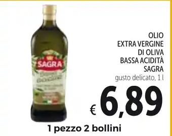 Spazio Conad Olio Extra Vergine Di Oliva Bassa Acidità Sagra 1L offerta