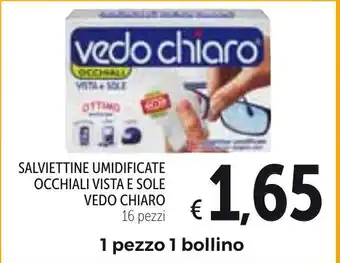 Spazio Conad Salviettine Umidificate Occhiali Vista E Sole Vedo Chiaro 16 pezzi offerta
