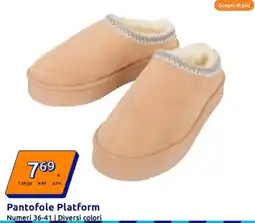 Action Pantofole Platform offerta