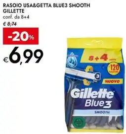 Bennet Rasoio usa&getta blue3 smooth GILLETTE offerta
