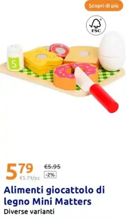 Action Alimenti giocattolo di legno Mini Matters offerta