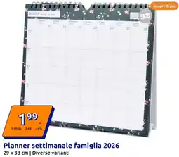 Action Planner settimanale famiglia 2026 offerta