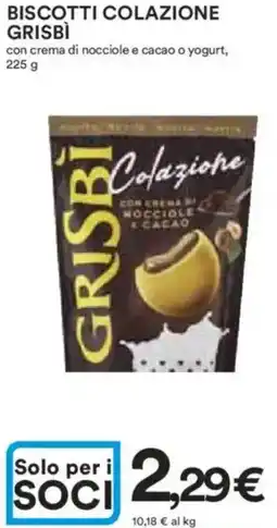 Ipercoop Biscotti colazione GRISBÌ offerta
