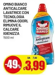 Famila Superstore Omino bianco anticalcare lavatrice con tecnologia elimina odori, rimuove il calcare igienizza offerta