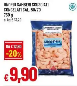 Famila Superstore Unopiu gamberi sgusciati congelati cal. 50/70 offerta
