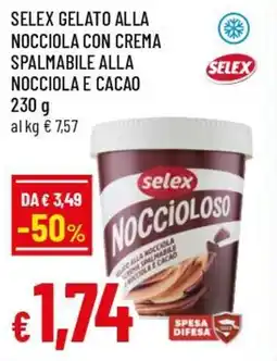 Famila Superstore Selex gelato alla nocciola con crema spalmabile alla nocciola e cacao offerta