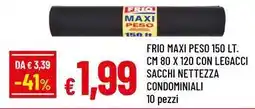 Famila Superstore Frio maxi peso 150 lt. cm 80 x 120 con legacci sacchi nettezza condominiali 10 pezzi offerta