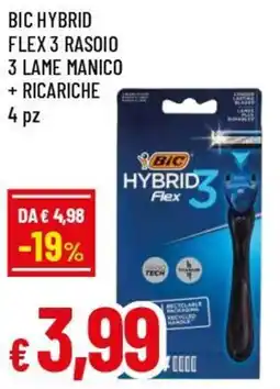 Famila Superstore Bic hybrid flex 3 rasoio 3 lame manico + ricariche 4 pz offerta