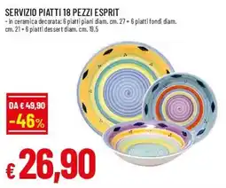 Famila Superstore Servizio piatti 18 pezzi esprit offerta
