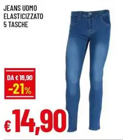 Famila Superstore Jeans uomo elasticizzato 5 tasche offerta