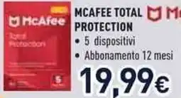 Unieuro Mcafee total protection offerta