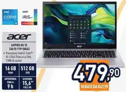 Unieuro acer ASPIRE GO 15 (AG15-71P-58EA) offerta