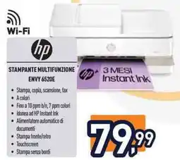Unieuro hp STAMPANTE MULTIFUNZIONE ENVY 6520E offerta