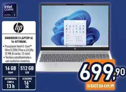 Unieuro hp OMNIBOOK 5 LAPTOP AI 16-AF1006NL offerta