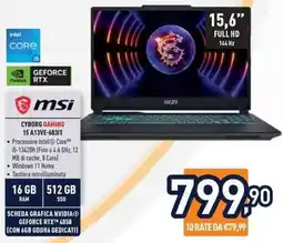 Unieuro MSI CYBORG GAMING 15 A13VE-603IT offerta