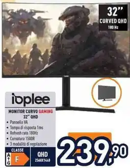 Unieuro Ioplee MONITOR CURVO GAMING 32" QHD offerta