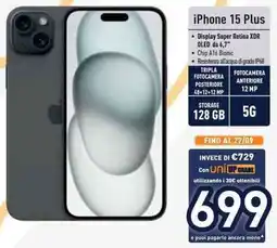 Unieuro Apple iPhone 15 Plus offerta