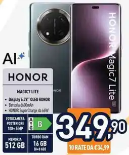 Unieuro AI HONOR MAGIC7 LITE offerta