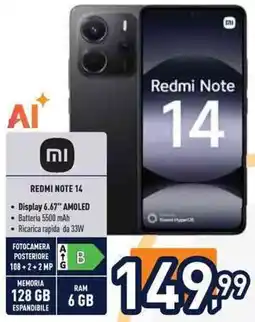 Unieuro REDMI NOTE 14 offerta