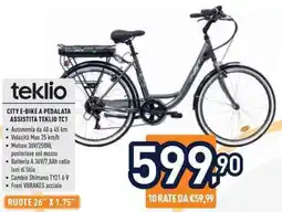 Unieuro CITY E-BIKE A PEDALATA ASSISTITA TEKLIO TC1 offerta