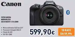 Unieuro Canon FOTOCAMERA MIRRORLESS EOS R100 RF-S 18-45MM offerta