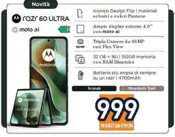 Unieuro Motorola razr 60 ULTRA offerta