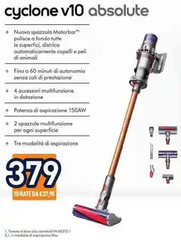 Unieuro dyson cyclone v10 absolute offerta
