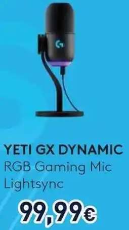 Unieuro logitech YETI GX DYNAMIC RGB Gaming Mic Lightsync offerta