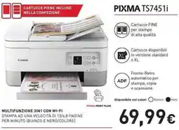 Unieuro Canon PIXMA TS7451i MULTIFUNZIONE 3IN1 CON WI-FI offerta