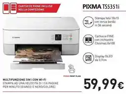 Unieuro Canon PIXMA TS5351i MULTIFUNZIONE 3IN1 CON WI-FI offerta