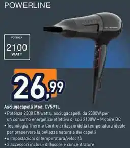 Unieuro Rowenta POWERLINE Asciugacapelli Mod. CV591L offerta