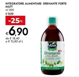 Bennet Integratore alimentare drenante forte MATT offerta