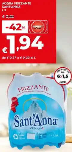 Bennet Acqua frizzante SANT'ANNA offerta