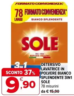 Iperal Detersivo lavatrice in polvere bianco splendente 3in1 sole offerta