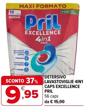 Iperal Detersivo lavastoviglie 4in1 caps excellence pril offerta